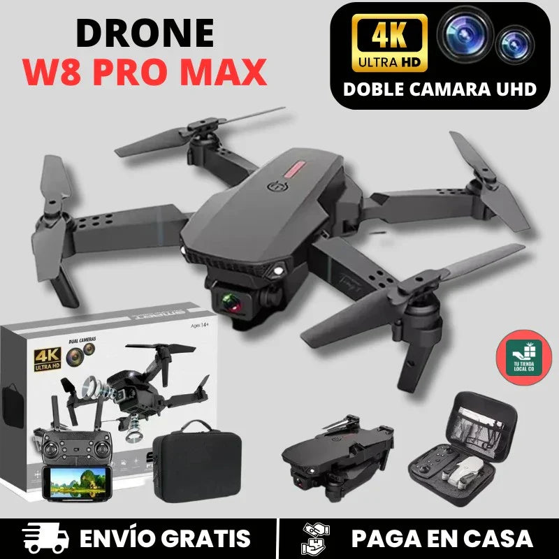 NUEVO DRONE  W8 PRO MAX 2025 CON INTELIGENCIA ARTIFICIAL - 2 BATERIAS ADICIONALES Y ESTUCHE DE REGALO